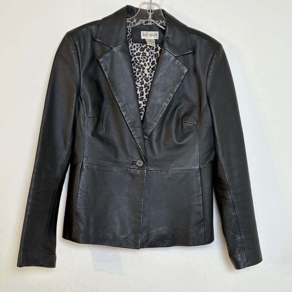 Vintage 90s Y2K Leather Jacket goth Whimsigoth minimalist grunge emo punk S